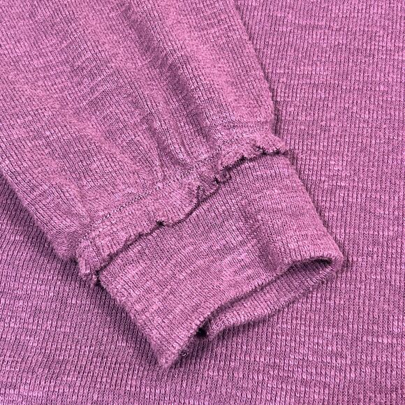 Anthropologie Pilcro Raglan Ruffled Thermal Top Purple Size Small Preppy Office - Picture 6 of 16